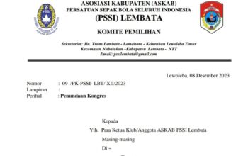 Surat Penundaan Dari Komite Pemilihan ASKAB PSSI Kabupaten Lembata. (Foto: Harianwarga.id)