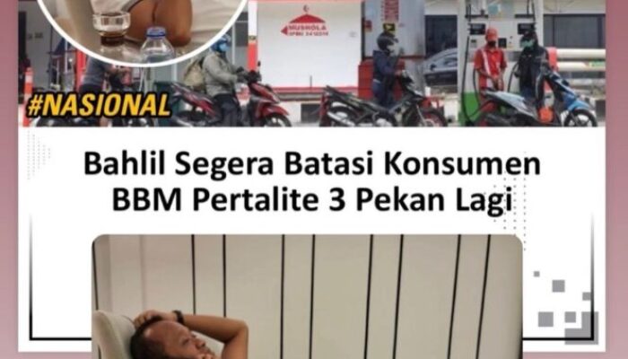 Bahlil Segera Batasi Konsumen BBM Pertalite 3 Pekan Lagi