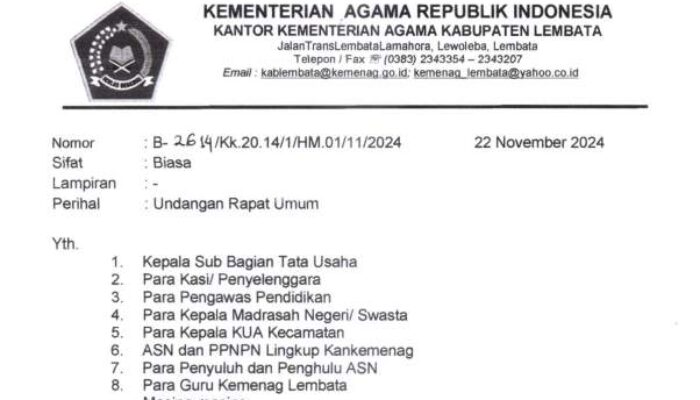 Ada Apa? H-1 Jelang Pencoblosan, Kakanmenag Lembata Kumpulkan Guru, Penyuluh Agama, Pengawas pendidikan