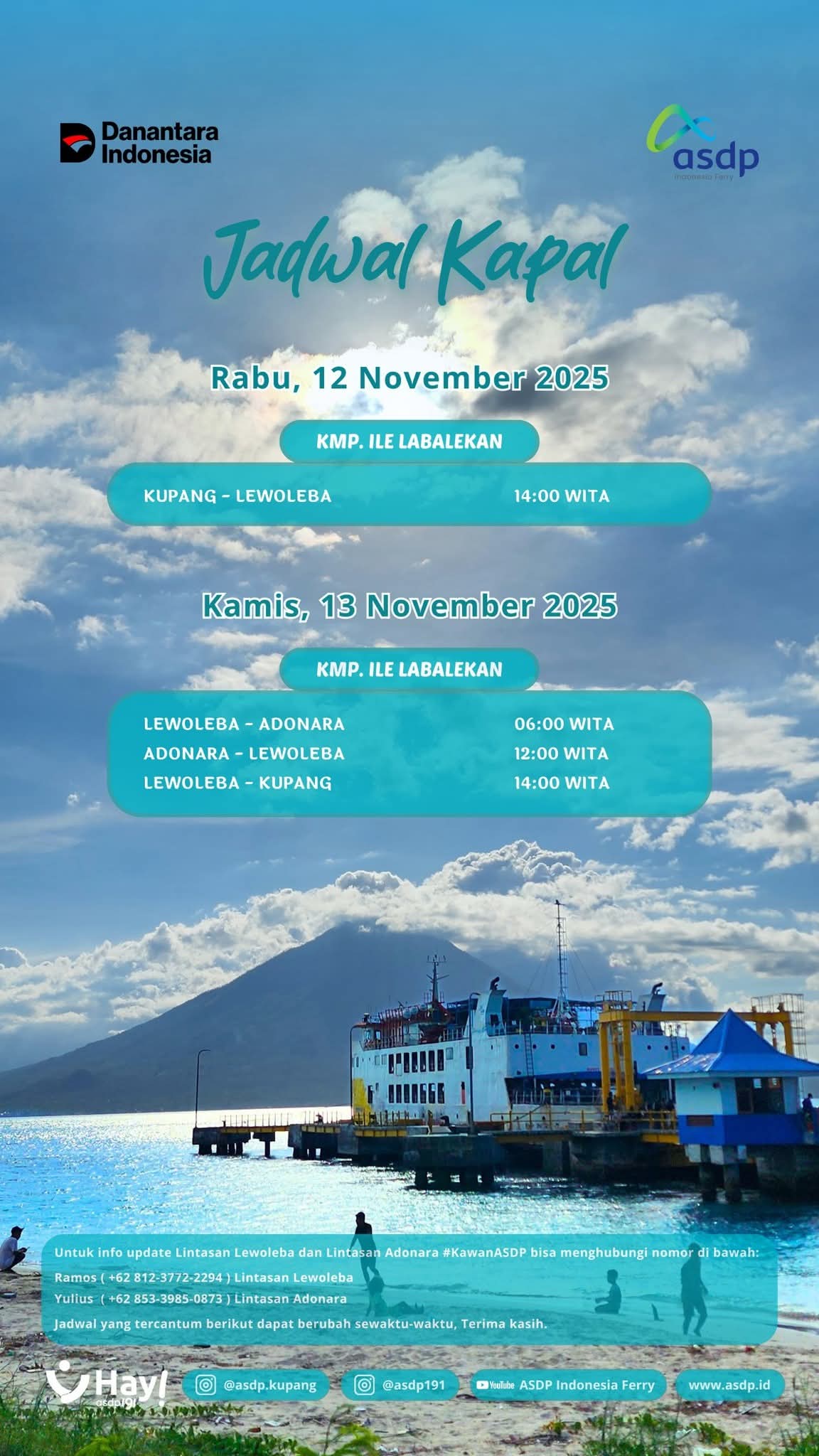 PT ASDP Umumkan Jadwal Terbaru KMP Ile Labalekan. Foto: Harianwarga/Prokompim.