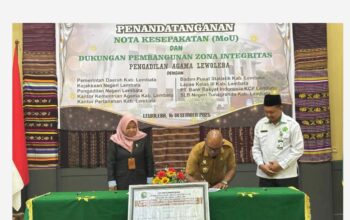Pemkab Lembata dan Pengadilan Agama Lewoleba Teken Tiga Nota Kesepakatan Pelayanan Masyarakat. Foto: Harianwarga/Team.