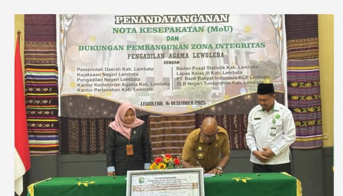 Pemkab Lembata dan Pengadilan Agama Lewoleba Teken Tiga Nota Kesepakatan Pelayanan Masyarakat