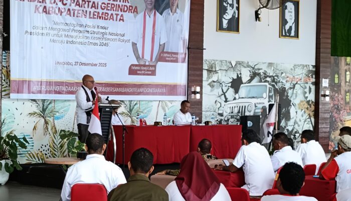 Hadir Dirakercab dan Pendidikan Politik DPC Gerindra, Bupati Lembata Dukung Berbagai Program Strategis Nasional