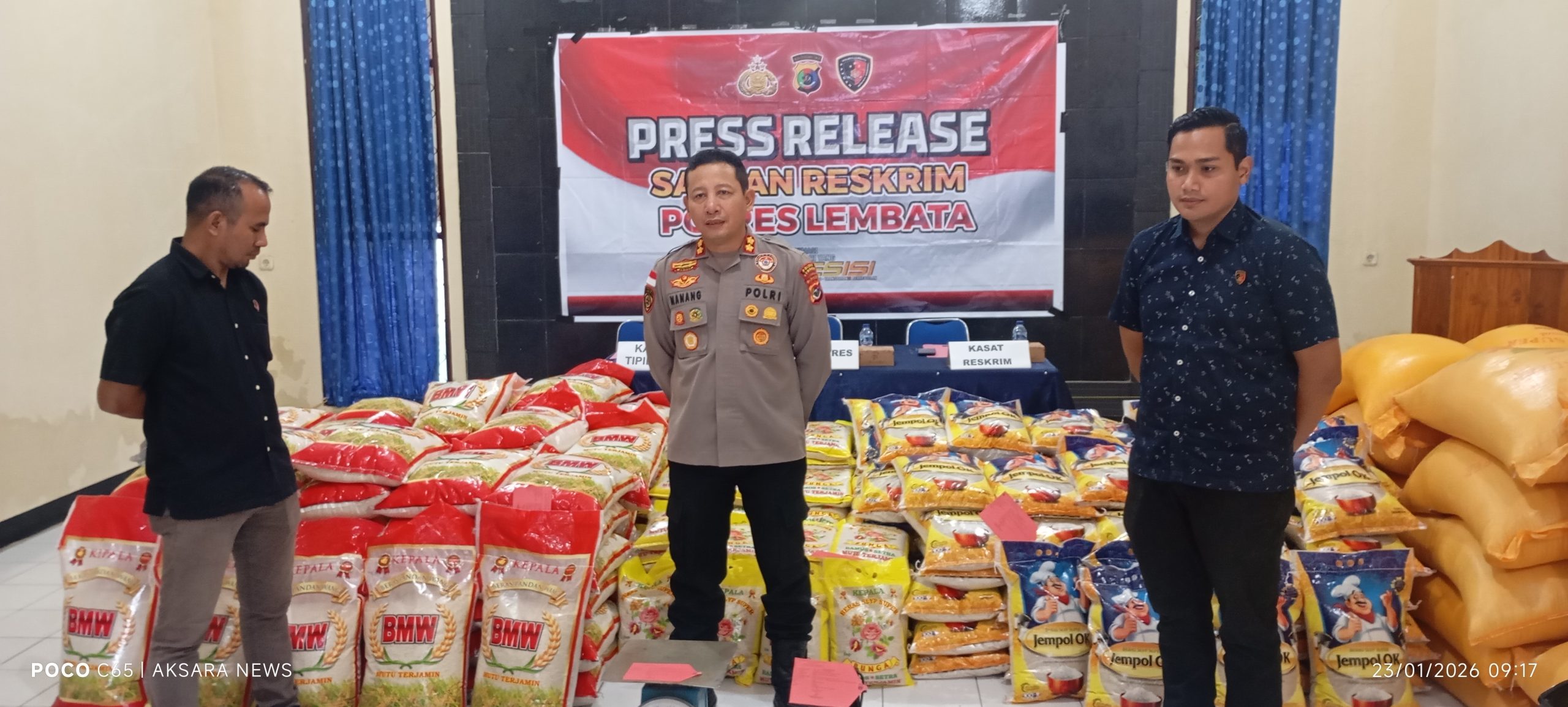 Polres Lembata Gulung Kasus Repacking Beras, Pelaku Terancam Lima Tahun Penjara. Foto: Aksaranews/Istimewa.