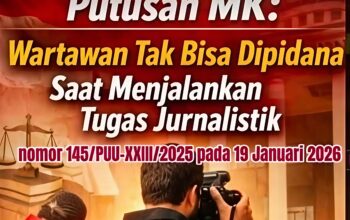 MK Perkuat Perlindungan Wartawan Lewat Putusan No.145/PUU-XXIII/2025