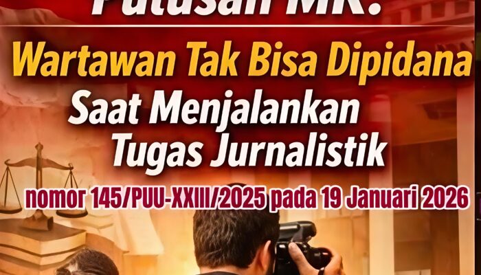 MK Perkuat Perlindungan Wartawan Lewat Putusan No.145/PUU-XXIII/2025