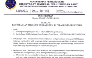 Cuaca Buruk di Perairan Flores Timur, Kemenhub Imbau Nahkoda Tingkatkan Kewaspadaan