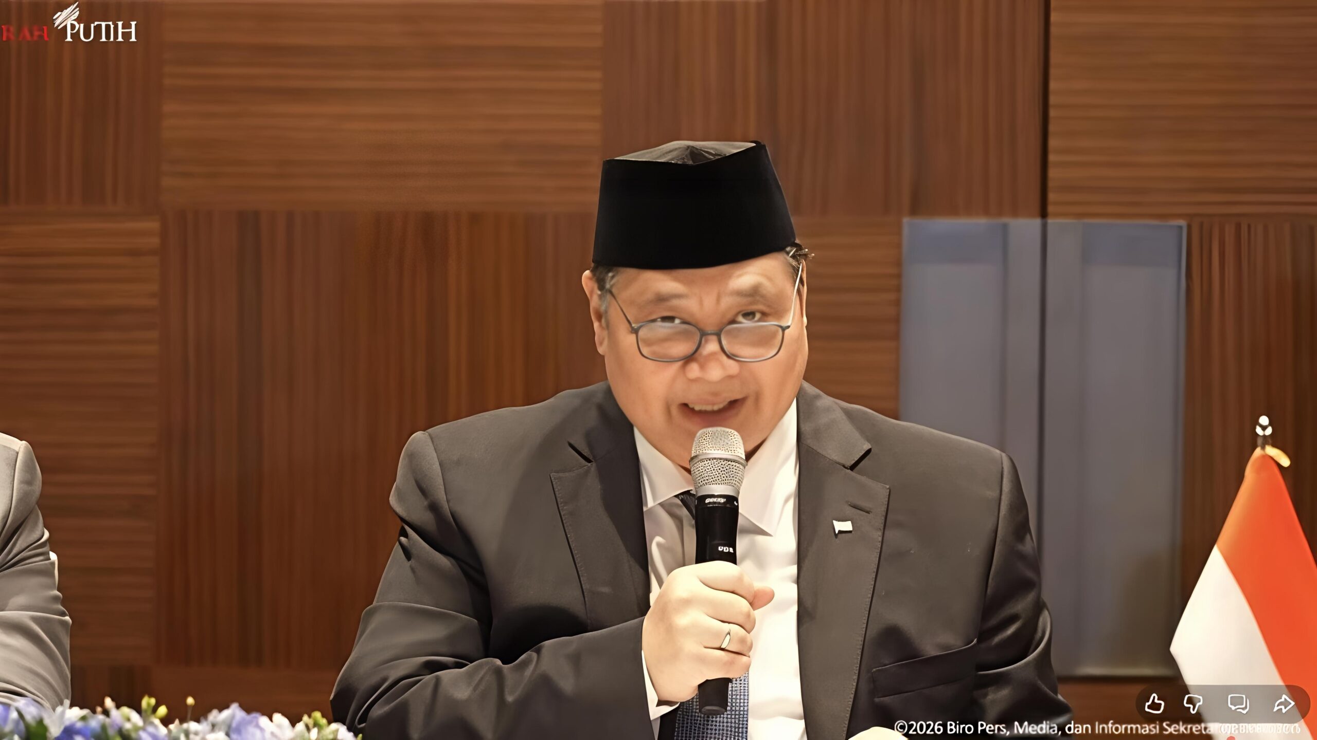 Foto: Menteri Koordinator Bidang Perekonomian, Airlangga Hartarto. (Tangkapan Layar Youtube Setpres).