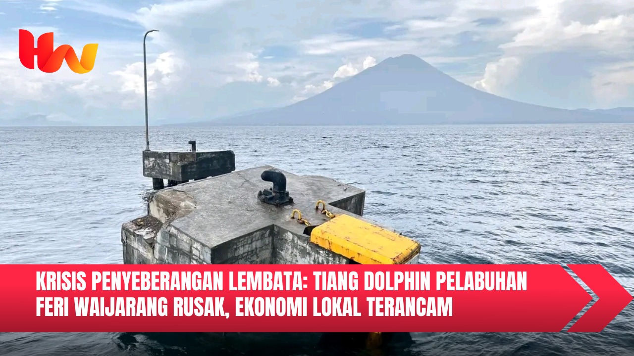 Tiang Dolphin Pelabuhan Feri Waijarang Rusak. (Foto: Istimewa).