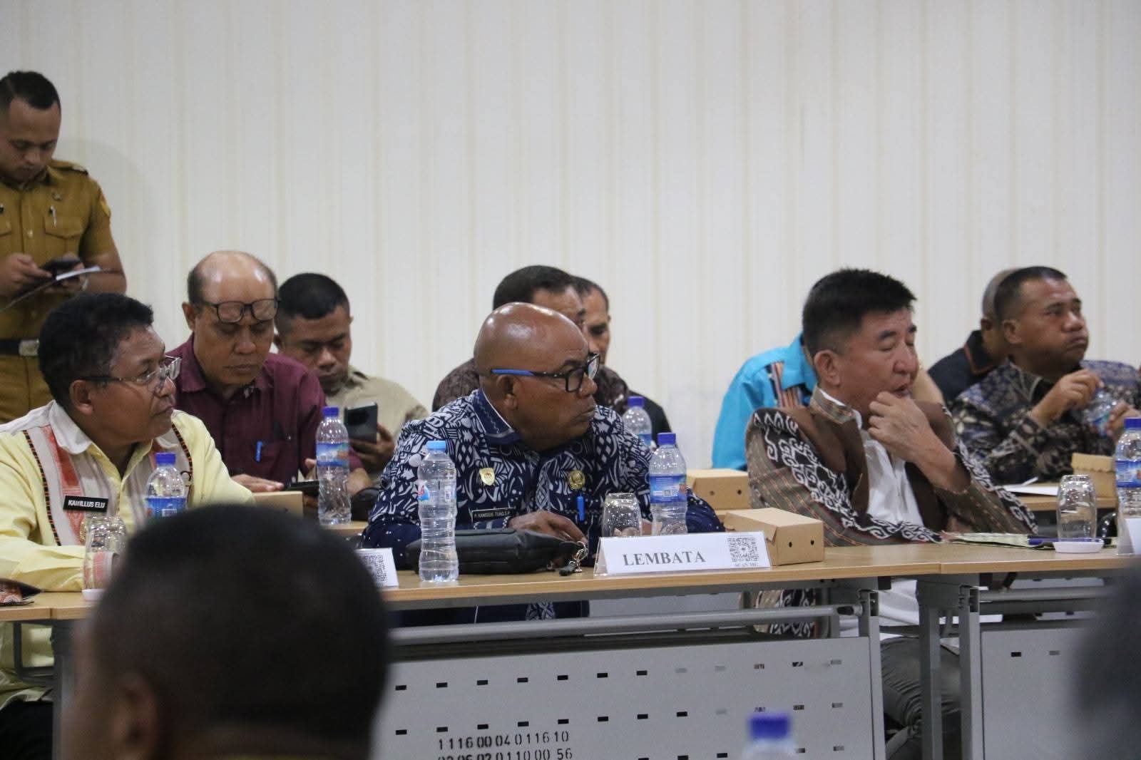 Bupati Lembata P. Kanisius Tuaq bersama kepala daerah lain mengikuti Rakor HKPD membahas solusi fiskal NTT. Foto: Istimewa.