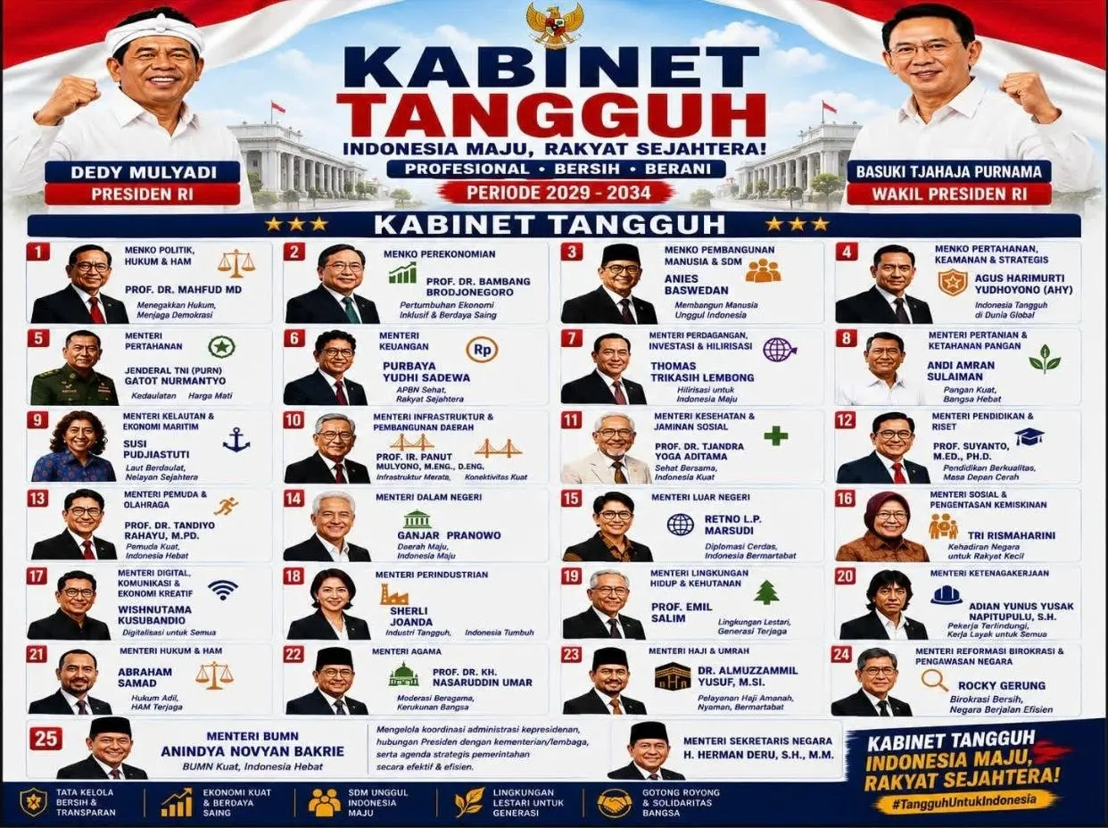 Kabinet Tangguh dan Wacana Duet KDM–Ahok. Foto: Istimewa.