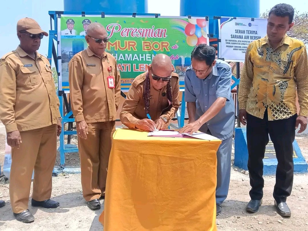 AirNav Indonesia Bangun Sumur Bor di SDI Hamahena. Foto: Istimewa.